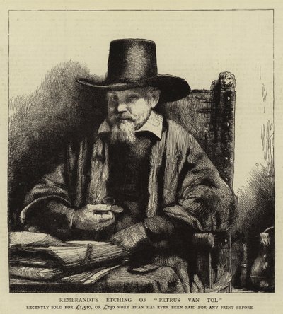 Rembrandt Petrus van Tol metszete alkotó: Rembrandt van Rijn