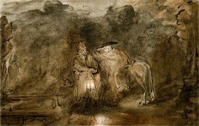 Pihenjen az egyiptomi repülésen alkotó: Rembrandt van Rijn