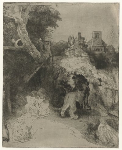 Szent Jeromos olasz tájban olvas Szent Jeromos olvas egy olasz tájon alkotó: Rembrandt van Rijn