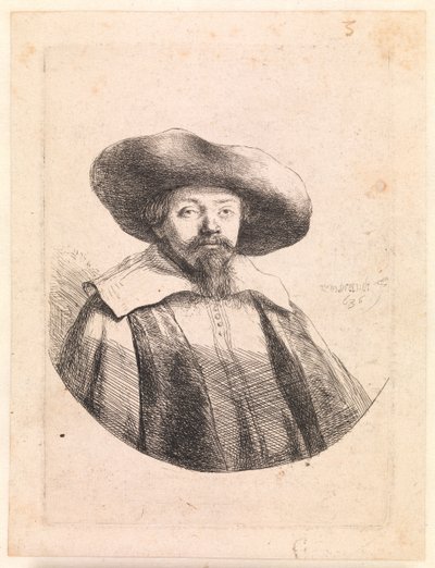 Samuel Manasseh Ben Israel, zsidó író alkotó: Rembrandt van Rijn