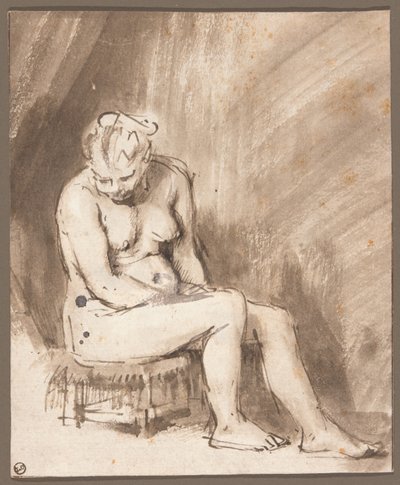 Ülő női akt alkotó: Rembrandt van Rijn
