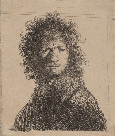 Önarckép, homlokráncolás, 1630. alkotó: Rembrandt van Rijn