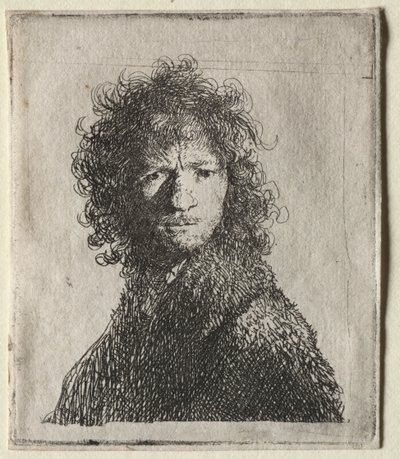 Önarckép homlokráncolás: mellszobor, 1630. alkotó: Rembrandt van Rijn