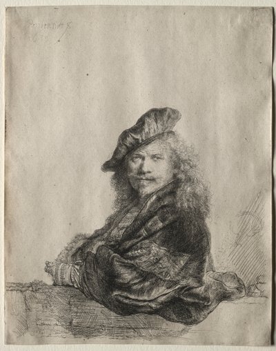 Önarckép kőpárkányra támaszkodva, 1639. alkotó: Rembrandt van Rijn