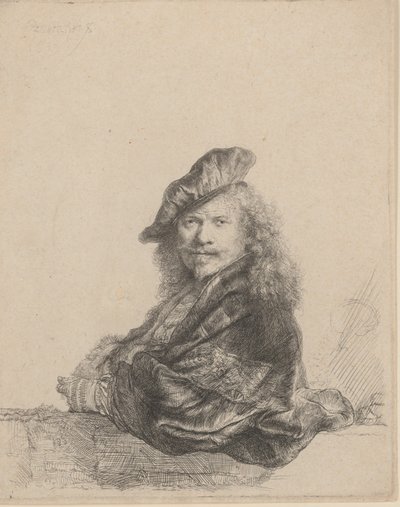 Önarckép kőpárkányra támaszkodva, 1639., 1639. alkotó: Rembrandt van Rijn