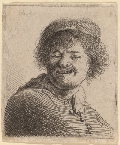Önarckép sapkában: nevetve alkotó: Rembrandt van Rijn