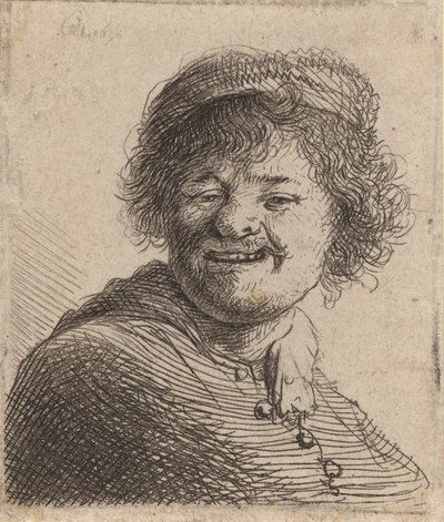 Önarckép sapkában: Nevetve, 1630. alkotó: Rembrandt van Rijn