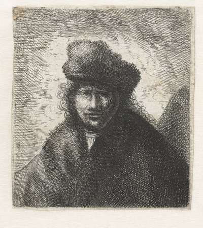 Önarckép ferde szőrme sapkában: mellszobor, 1631 körül. alkotó: Rembrandt van Rijn