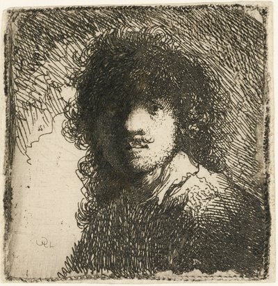 Önarckép csupasz fejjel: mellszobor, 1629 körül. alkotó: Rembrandt van Rijn