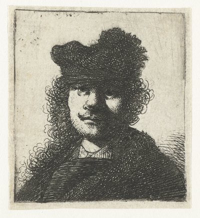 Önarckép sapkában és sötét köpenyben: mellszobor alkotó: Rembrandt van Rijn
