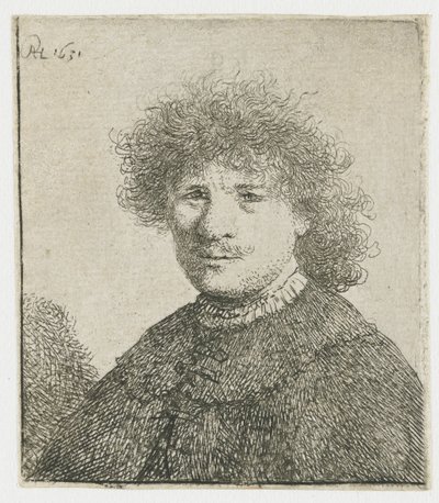 Önarckép leeső gallérú köpenyben: mellszobor alkotó: Rembrandt van Rijn