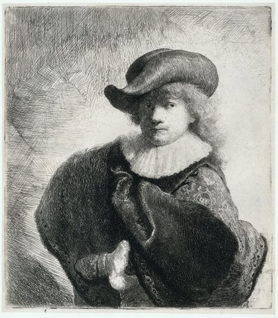 Önarckép puha kalapban és hímzett köpenyben, 1631. alkotó: Rembrandt van Rijn