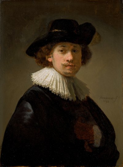 Önarckép, fodros és fekete kalapban, 1632. alkotó: Rembrandt van Rijn