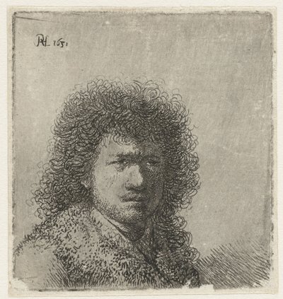 Önarckép dús hajjal: mell alkotó: Rembrandt van Rijn