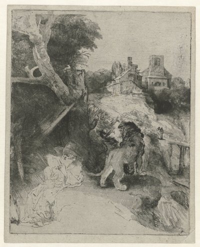 Szent Jeromos olasz tájon olvas Szent Jeromos olvas egy olasz tájon alkotó: Rembrandt van Rijn