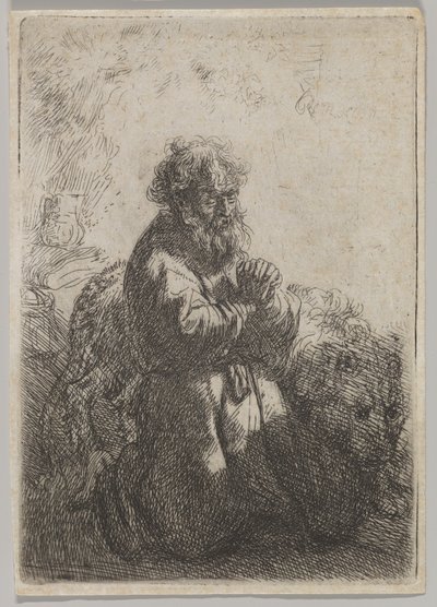 Szent Jeromos imában, 1635. alkotó: Rembrandt van Rijn