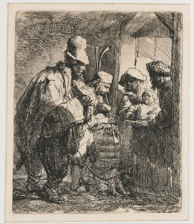 Vándorzenészek alkotó: Rembrandt van Rijn