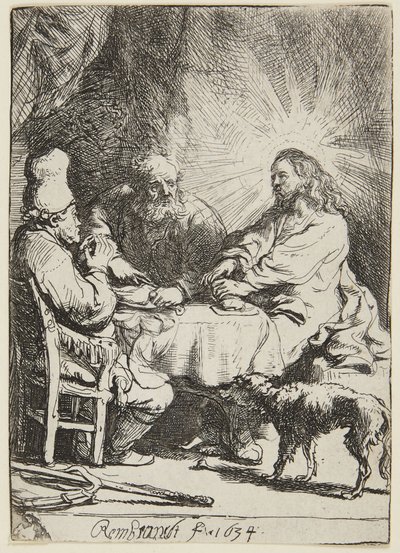 Vacsora Emmausban (kis tál) alkotó: Rembrandt van Rijn