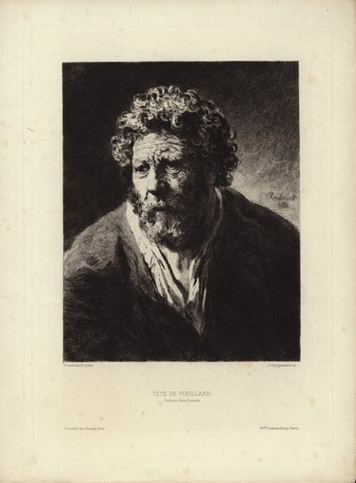 Tete de Viellard, Rembrandt Harmenszoon van Rijn. Metszett: Jules Jacquemart, 1877 alkotó: Rembrandt van Rijn