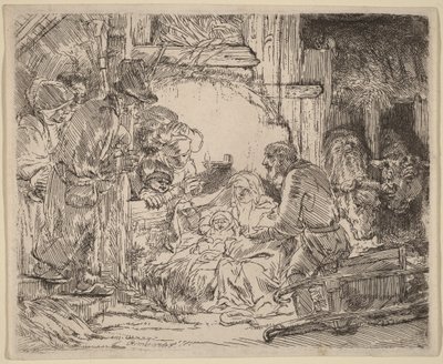 A pásztorok imádása: a lámpával alkotó: Rembrandt van Rijn