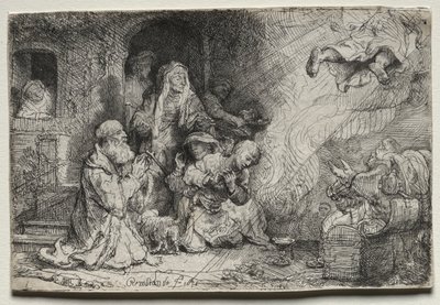 Tóbit családjából távozó angyal alkotó: Rembrandt van Rijn