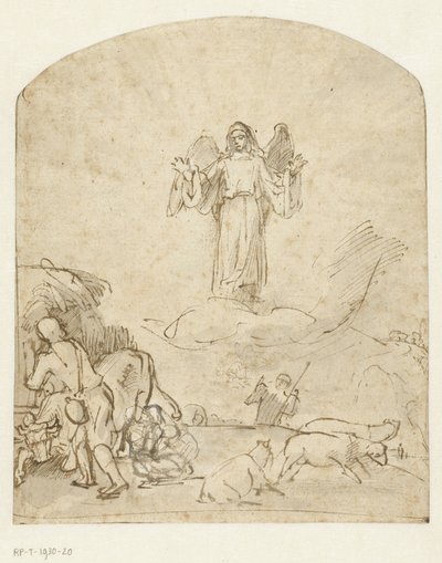 A pásztoroknak szóló angyali üzenet alkotó: Rembrandt van Rijn