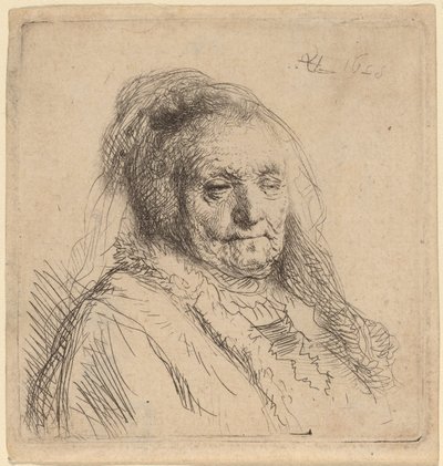 A művész anyja, feje és mellképe alkotó: Rembrandt van Rijn