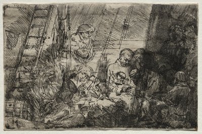 A körülmetélés az istállóban, 1654. alkotó: Rembrandt van Rijn