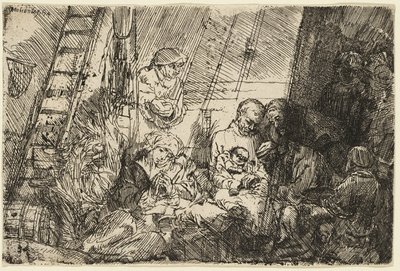A körülmetélés az istállóban alkotó: Rembrandt van Rijn