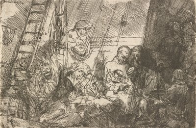A körülmetélés az istállóban, 1654. alkotó: Rembrandt van Rijn