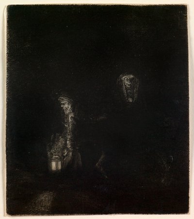A menekülés Egyiptomba (éjszakai darab) alkotó: Rembrandt van Rijn