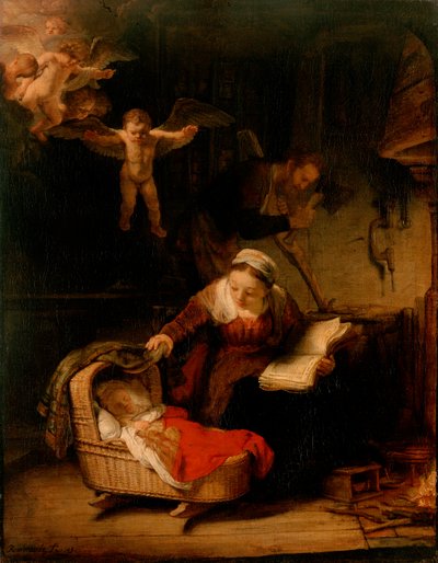 A Szent Család angyalokkal alkotó: Rembrandt van Rijn
