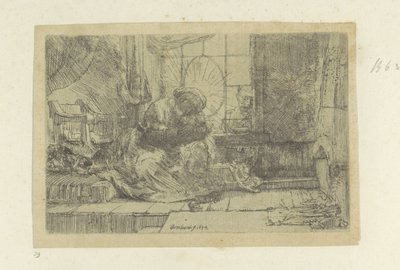 A Szent Család a macskával és a kígyóval alkotó: Rembrandt van Rijn