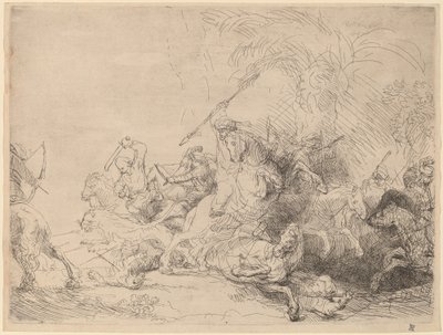 A nagy oroszlánvadászat alkotó: Rembrandt van Rijn