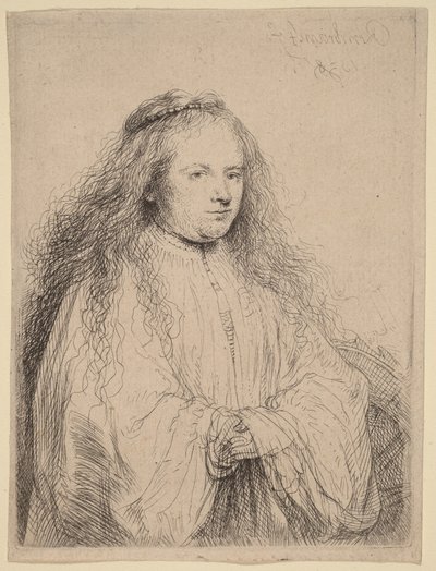 A kis zsidó menyasszony (Saskia Szent Katalin szerepében) alkotó: Rembrandt van Rijn