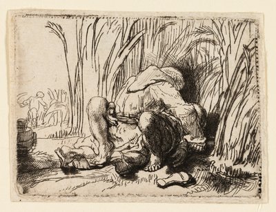A szerzetes a kukoricásban alkotó: Rembrandt van Rijn