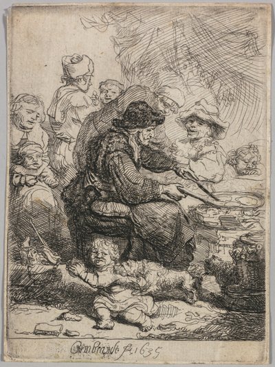 A palacsinta nő, 1635. alkotó: Rembrandt van Rijn
