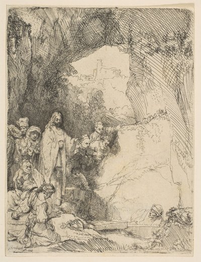 Lázár feltámasztása, kistányér, 1642. alkotó: Rembrandt van Rijn