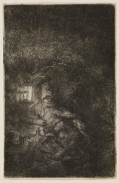 Pihenés a repülőúton (éjszakai darab) alkotó: Rembrandt van Rijn