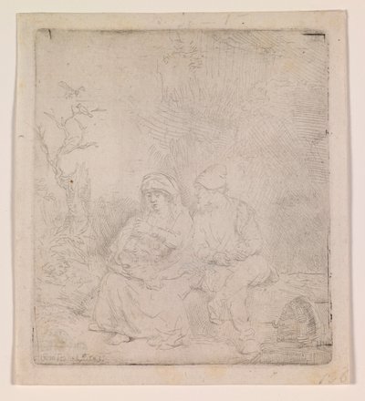 Pihenés a repülés alatt (enyhén maratott) alkotó: Rembrandt van Rijn