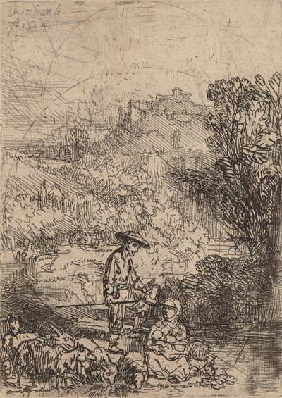 A pásztor és családja, 1644. alkotó: Rembrandt van Rijn