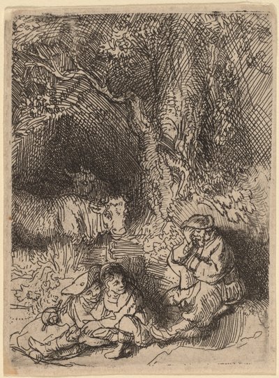 Az alvó pásztor alkotó: Rembrandt van Rijn