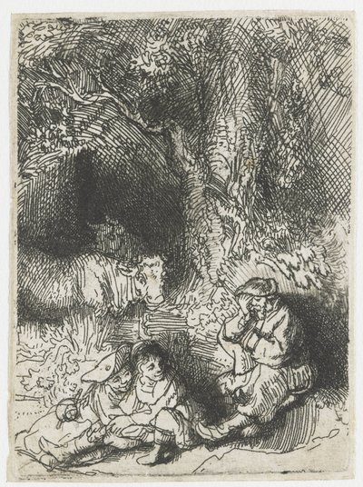 Az alvó pásztor alkotó: Rembrandt van Rijn