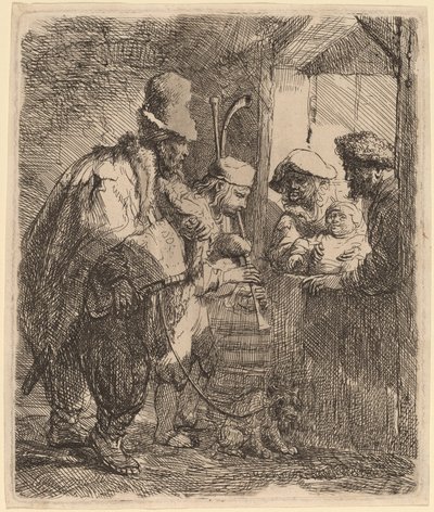 A Sétáló zenészek alkotó: Rembrandt van Rijn