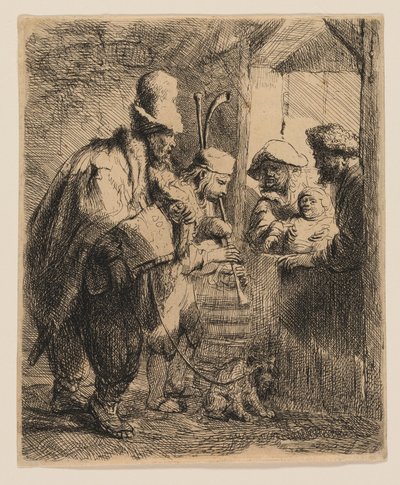 A Sétáló zenészek alkotó: Rembrandt van Rijn