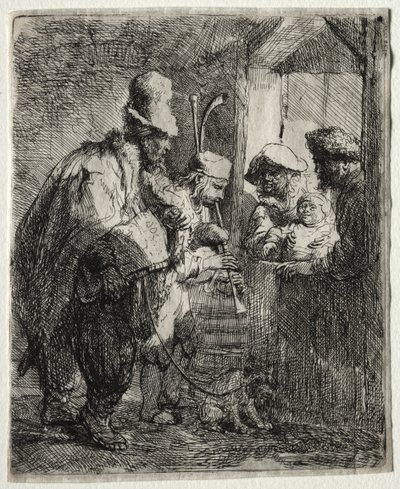 A Sétáló zenészek alkotó: Rembrandt van Rijn