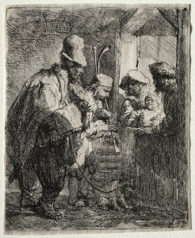 A Sétáló zenészek c. 1635. alkotó: Rembrandt van Rijn