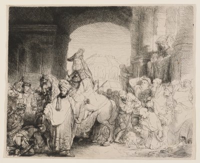Mordechai diadala alkotó: Rembrandt van Rijn