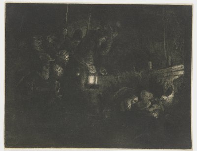 A pásztorok imádata: éjszakai darab alkotó: Rembrandt van Rijn