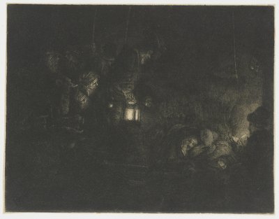 A pásztorok imádata: éjszakai darab alkotó: Rembrandt van Rijn